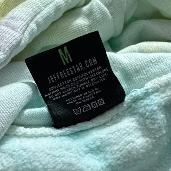 New $60msrp Unisex Jeffree Star Cotton Candy Tie-Dye High How Are Ya? Hoodie - Picture 3 of 3